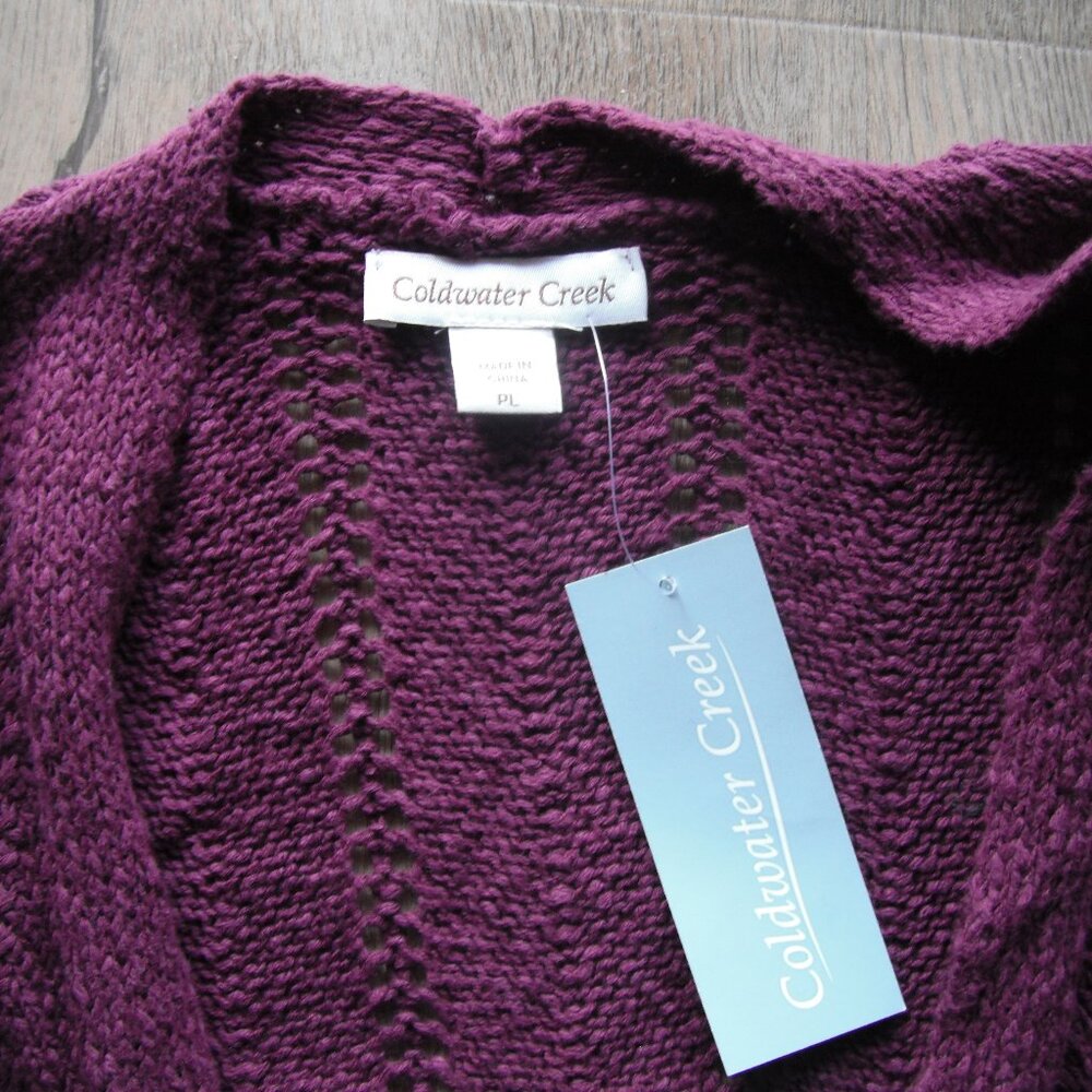 Coldwater Creek PL Knit Midnight Violet Cardigan - New With Tags